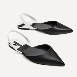 Black Zara Slingback Flats